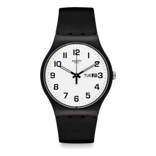 Reloj Swatch Suob705. Por Lombardia Arte & Joyas. Color de la correa Negro Color del bisel Negro Color del fondo Blanco