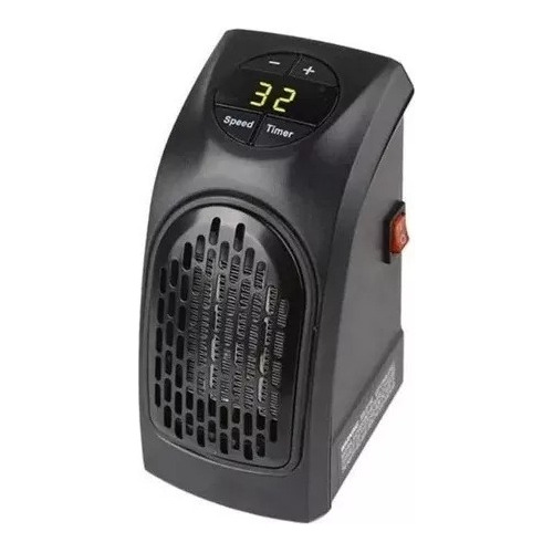 Mini Calentador De Aire Portatil Eléctrico De Pared Casa Color Negro