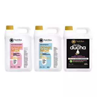 Shampoo Y Crema Acidas + Gel De Ducha X 5 Litros C/u Kit Fam