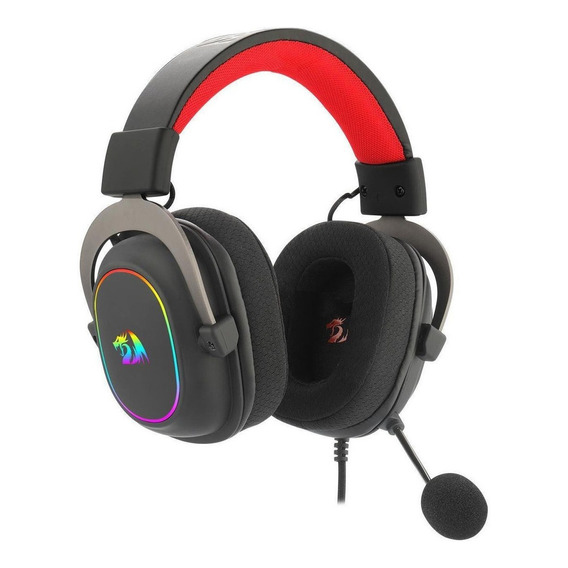 Auriculares gamer Redragon Gamer Zeus X H510-RGB negro con luz  rgb LED