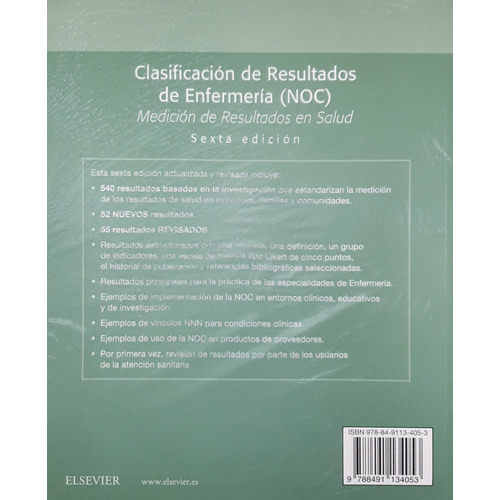Clasificación de resultados de Enfermería NOC 6ta Edición