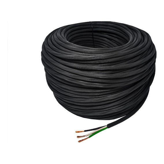 Cable Cca Uso Rudo Konect 3x12 30 Metros Color de la cubierta Negro