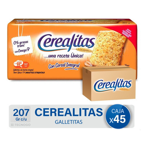Caja Galletitas Crackers Cerealitas Clasicas Harina Integral