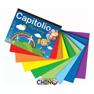 Block De Cartulinas  Capitolio 8 Colores 30x22cm  24hs 120gr Color Clasicos