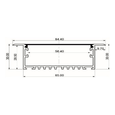 Perfil Led X Metro Para Embutir Pexl Aluminio Pared O Techo