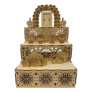 Altar Ofrenda Día De Muertos Mdf 3mm Desarmable