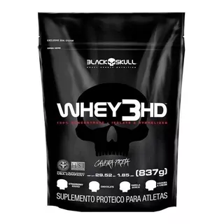 Suplemento Em Pó Black Skull  Caveira Preta Series Whey 3hd Proteínas Whey 3hd Sabor  Morango Em Sachê De 837g