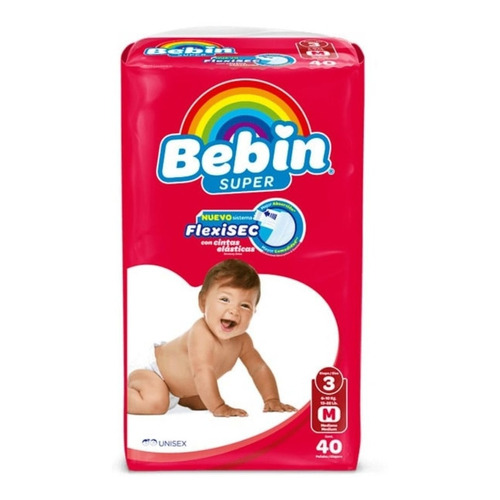 Bebin Super Flexisec | Pañal Bebé - M Etapa 3 - 40 Piezas