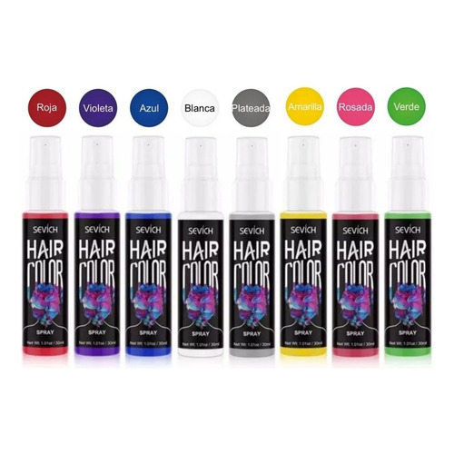  Sevich® Spray Tinte Temporal Para Pelo Color Fantasía 30ml Tono Gris