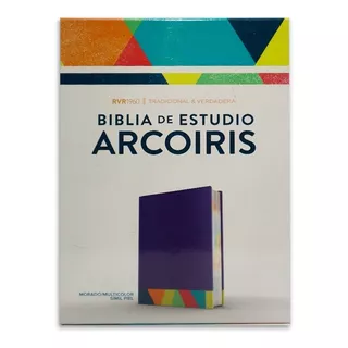 Biblia De Estudio Arcoiris Rvr1960 Símil Piel Morado 