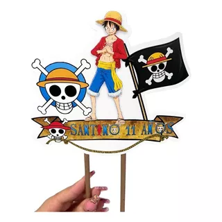 Topper Adorno Torta Personalizado One Piece