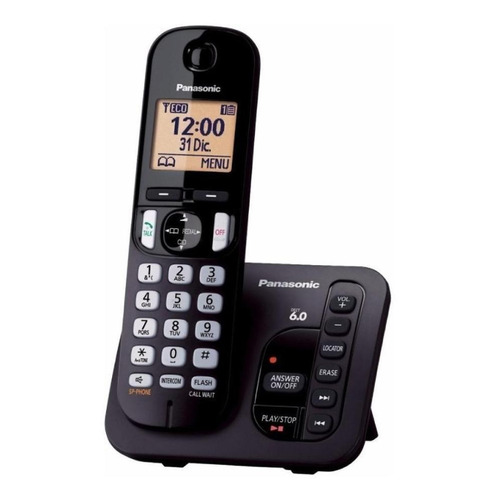 Teléfono Panasonic KX-TGC222 inalámbrico - color negro