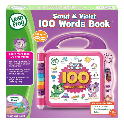 Libro Bilingue 100 Palabras 2 Idiomas Color Scout and Violet
