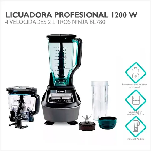 Licuadora Ninja Professional Plus BN750 2.1 L negra y plateada