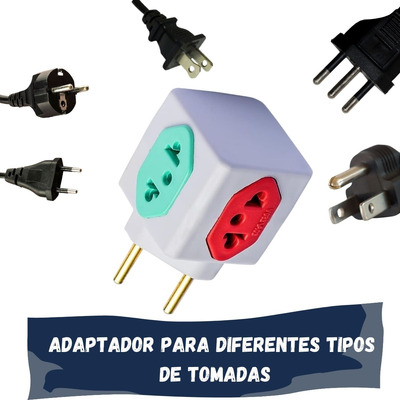 Kit 10 Adaptador Benjamin Cubo Tomada Com 4 Entradas Bivolt