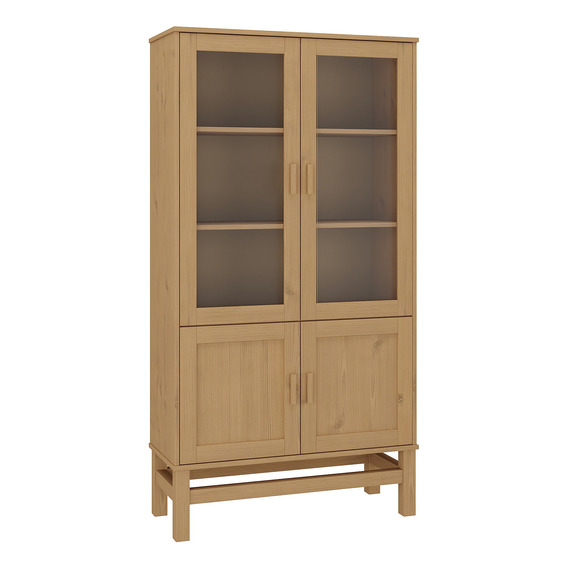 Mueble Armario Modular Cristalero Madera Maciza Porta Copas