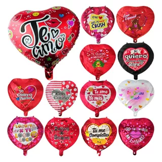 10 Globos Metalicos San Valentin Corazon Amor Amistad Love F