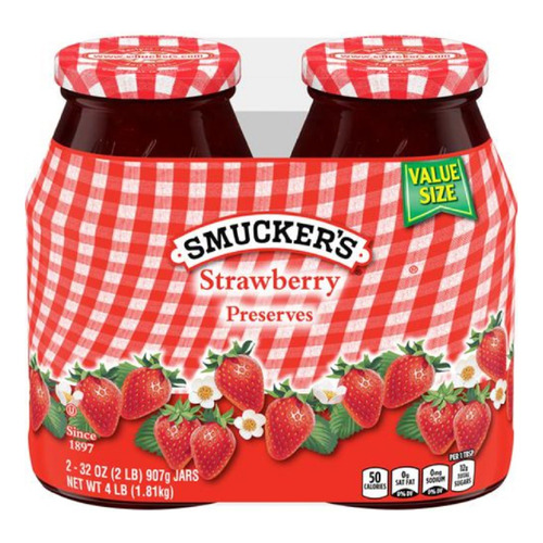 Pack 2 mermelada Smucker de fresa 907g