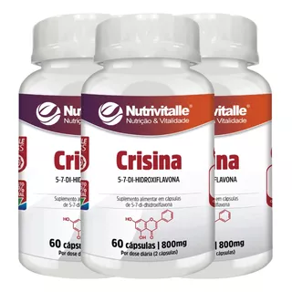 Suplemento Em Cápsula Nutrivitalle Crisina 60 Cáps 3 Potes