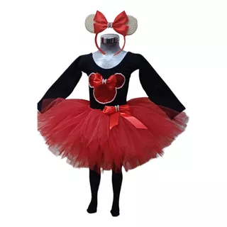 Disfraz De Minnie Mouse Con Tutú Niña Vestido 