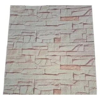 Lamina 3d Ladrillo Piedra Blanca/rosa Adhesiva Pack De 10