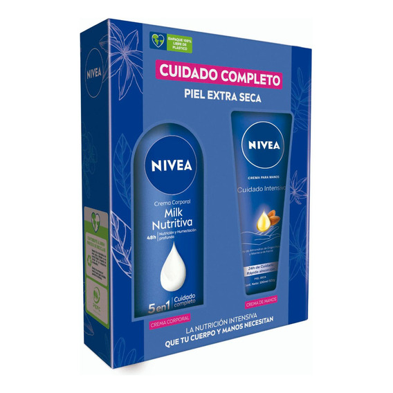 Pack NIVEA Milk Nutritiva 250 ml + Hand Intensiva 100 ml