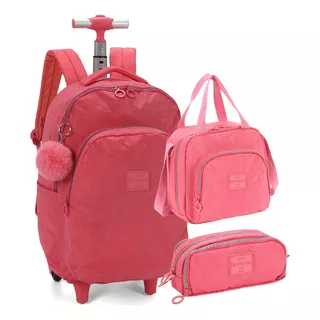 Mochila Rodinhas+ Lancheira+ Estojo Kids/teen Crinkle Up4you