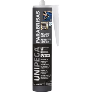 Kit 12 Pu Parabrisa Vidro Automotivo Preto Unipega 280ml