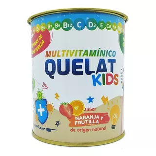 Suplemento Multivitamínico En Polvo Quelat Kids 150 Gr Sabor Naranja Y Frutilla