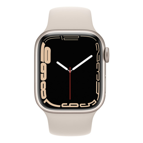 Apple Watch Series 7 (GPS, 41mm) - Caja de aluminio color blanco estelar - Correa deportiva blanco estelar