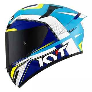 Capacete Kyt Tt Course Grand Prix White Blue Hoje! Cor Azul Tamanho Do Capacete 58/m