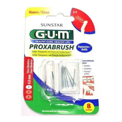 Repuesto Gum Proxabrush 314 Cepillo Interdental Fino Cilincd