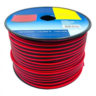 Cable Audio Para Bocina Bicolor (negro-rojo) 100m Calibre 18