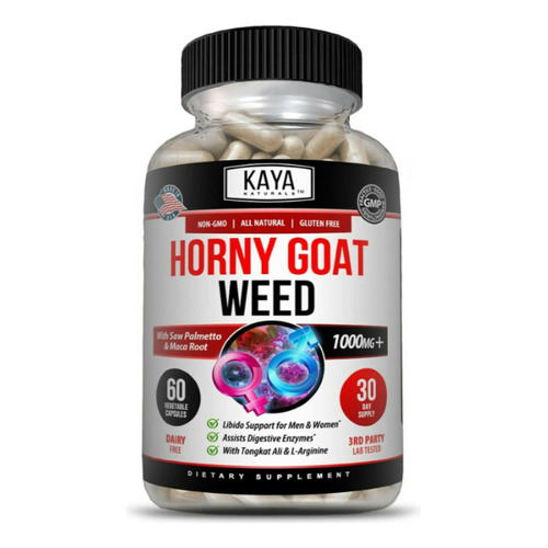 Horny Goat Weed 1000mg Libido Ambos Sexos Power 60 Sabor Sin Sabor