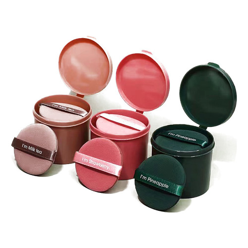 Esponja De Maquillaje Puff 7pzs Aplicador De Polvo Redonda Color Verde