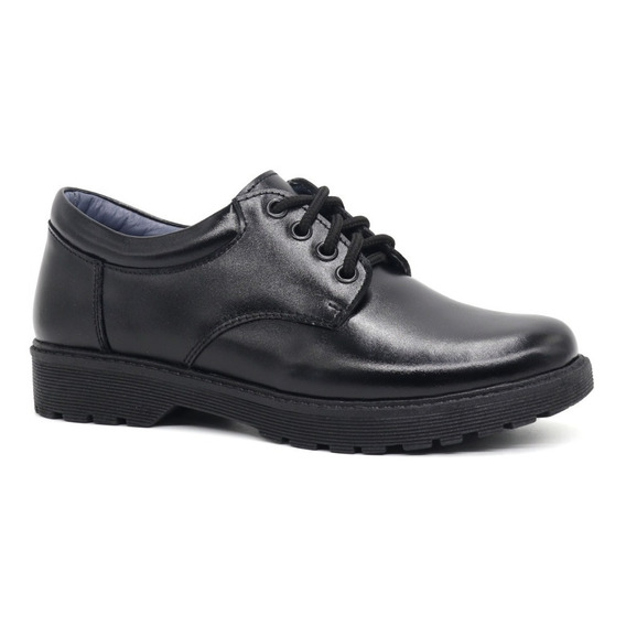 Zapato Escolar De  Cuero Mv23-2028 Negro