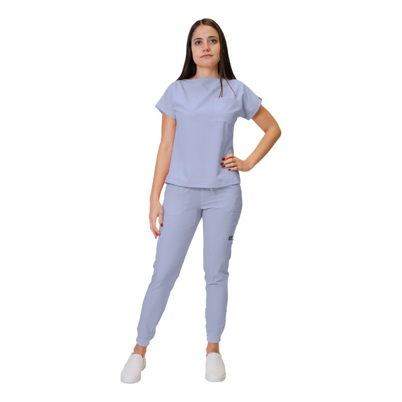 Uniforme Médico Pant Jogger Conjunto Cuello Redondo Dama Sof