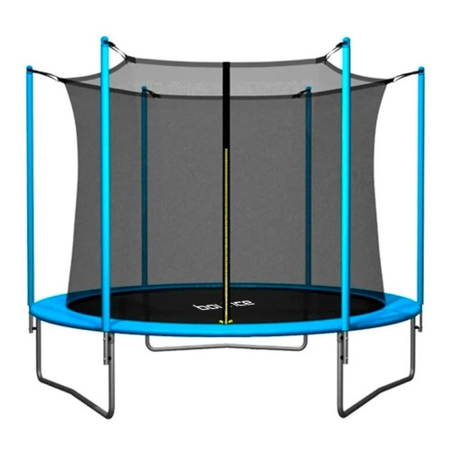 Cama elástica Bounce 08FT00 con diámetro de 2.44 m, color del cobertor de resortes azul y lona negra