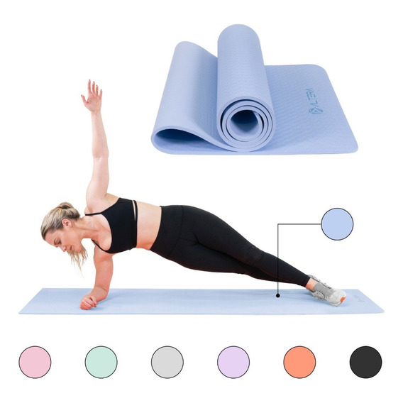 Tapete De Yoga Altera Tpe Alta Densidad Pilates Relajacion Color Azul Maya