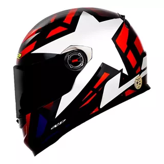 Capacete Ls2 Ff358 Starwar Branco Vermelho