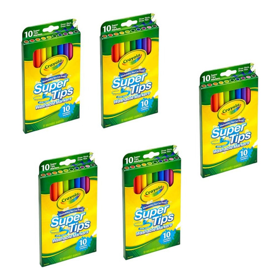 Crayola: Caja X 50 Marcadores Delgados Lavables Bentancor Ou