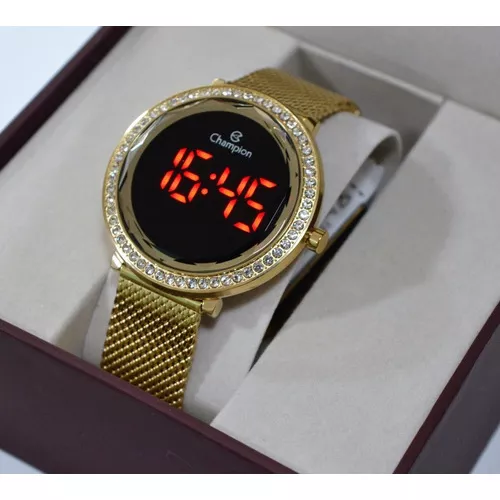 Relógio Digital Masculino com Pulseira e Caixa em Metal CH40106T Rose Gold
