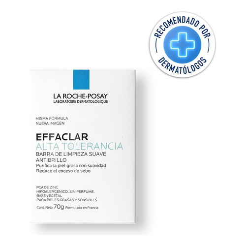 Jabón en barra alta tolerancia sin perfume La Roche-Posay Effaclar caja 70g