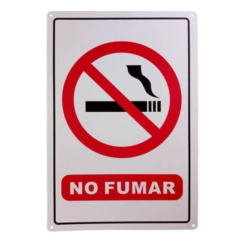 Señaletica Cartel Adhesivo Prohibido Fumar 20x30cm