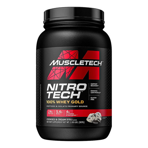 Nitro Tech 100% Whey Gold Muscletech Proteína 2 Lb Cookies & Cream
