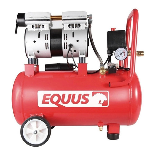 Compresor De Aire 1hp 24 Litros Sin Aceite Premium Equus Color Rojo Fase eléctrica Monofásica Frecuencia 50 Hz