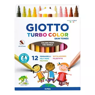 Canetinha Hiidrocor Giotto Turbo Color Tons De Pele 12 Cores