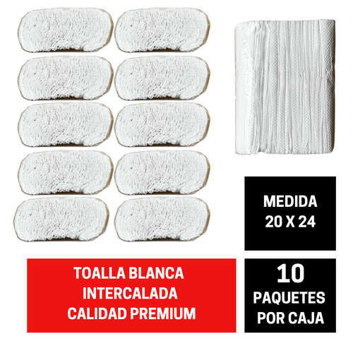 Alissing Blanca Premium Toallas Intercaladas Para Mano 20x24 10 Paquetes 