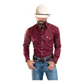 Camisa Vaquera Tinto Con Toro Blanco Chh158