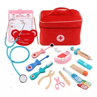 Set Juego De Roles Doctor- Dentista Juego Madera Niños